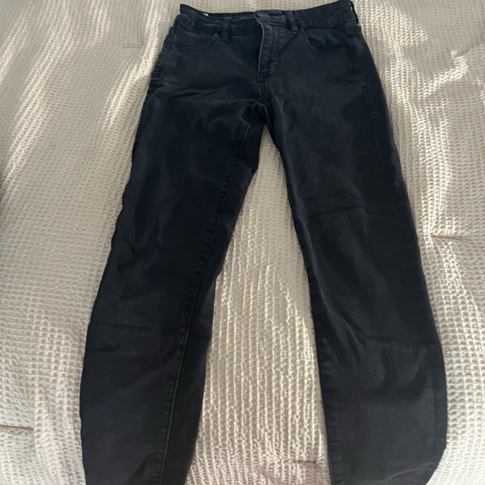 High Waisted Black Stretch Skinny Jeans 27